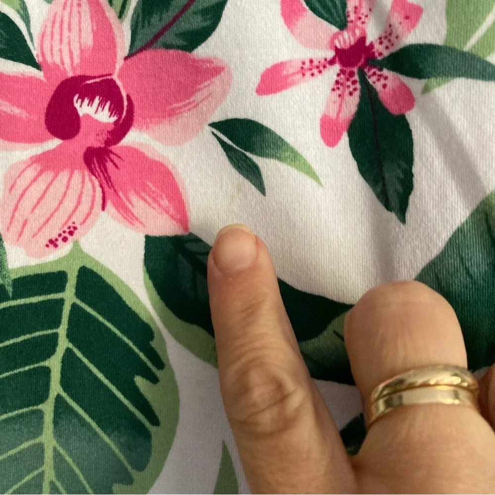 Tropical Print Cotton Stretch Blend Dress - Picture 4 of 5